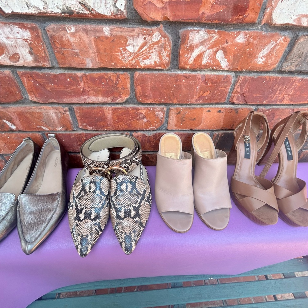 Chic Silver and Snakeskin Loafers